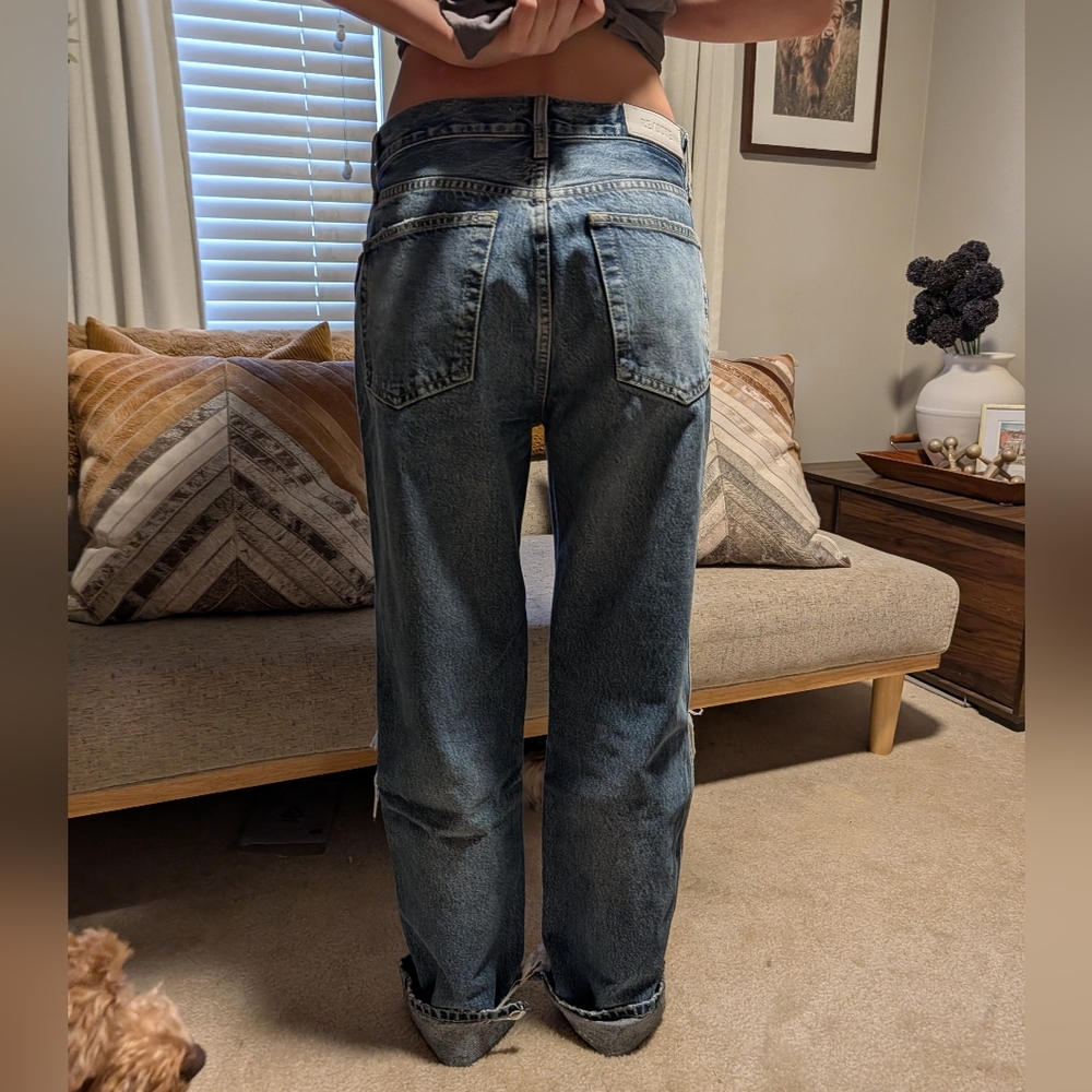 Re/Done Women's Boyfriend Jeans in Medium Blue Wash